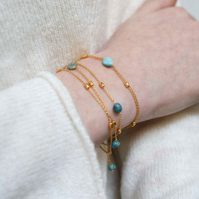 MT03_Sterling Silver Gold Plated Apatite Necklace:Bracelet_Model 2