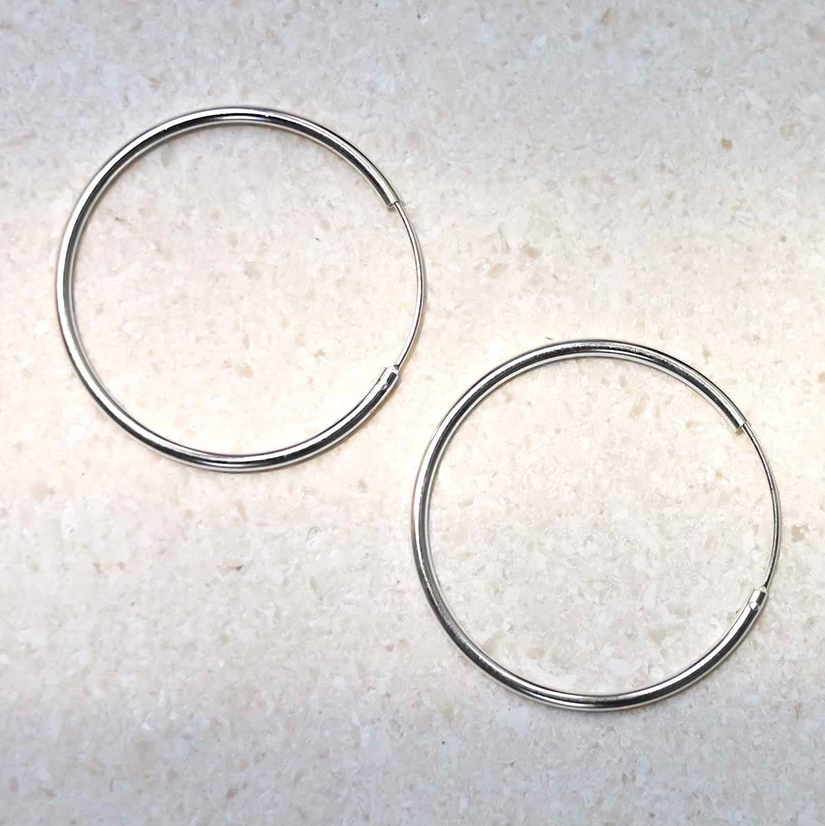 Sterling Silver 40mm Hoop Earrings