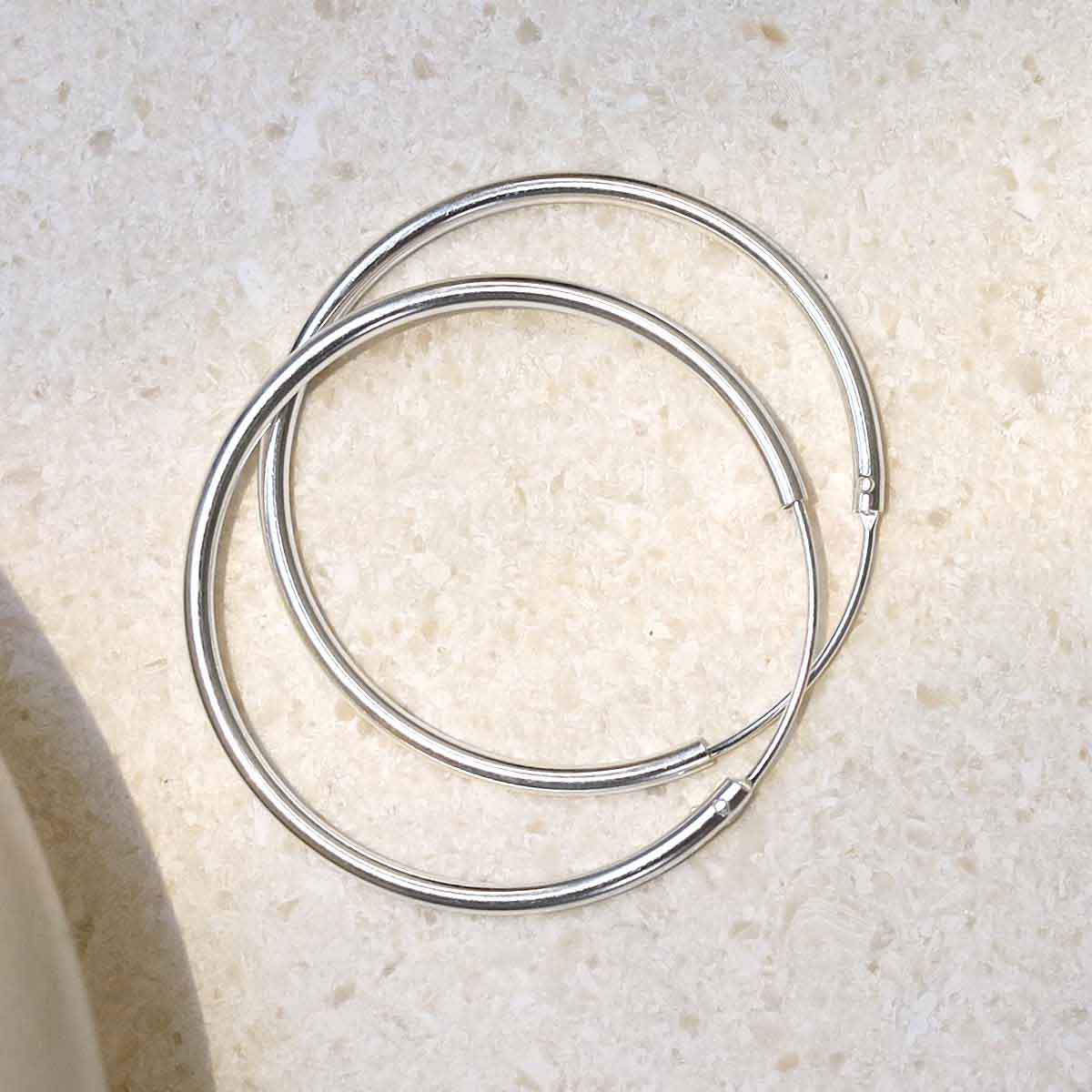 Sterling Silver 35mm Hoop Earrings