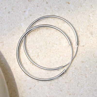 ME449_Sterling Silver 35mm Hoop Earrings_1