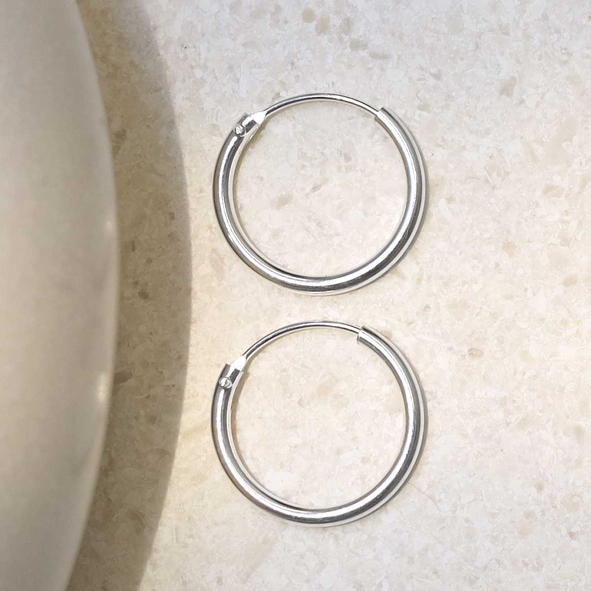Sterling Silver 18mm Hoop Earrings