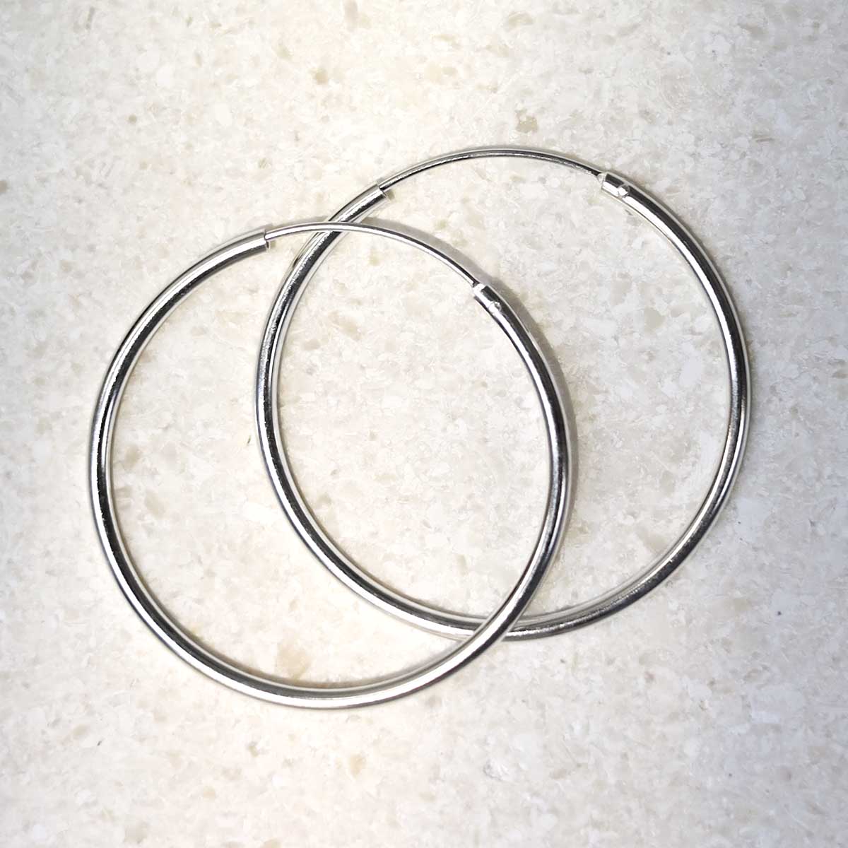 Sterling Silver 35mm Hoop Earrings