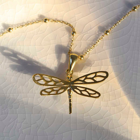 MB143PG_Gold Plated Sterling Silver Dragonfly Necklace_new 3