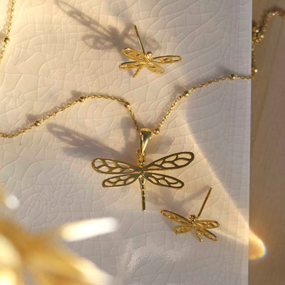 MB143PG_Gold Plated Sterling Silver Dragonfly Necklace_set 3