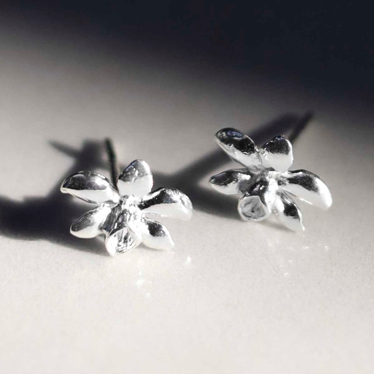 Sterling Silver Daffodil Stud Earrings