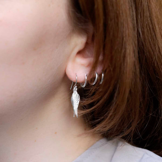 MF484E_Sterling Silver Angel Wings Earrings_Model new