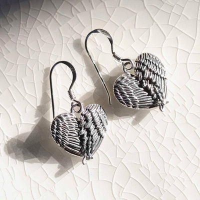 MC176_Sterling Silver Love Wings Dangly Earrings_1 copy