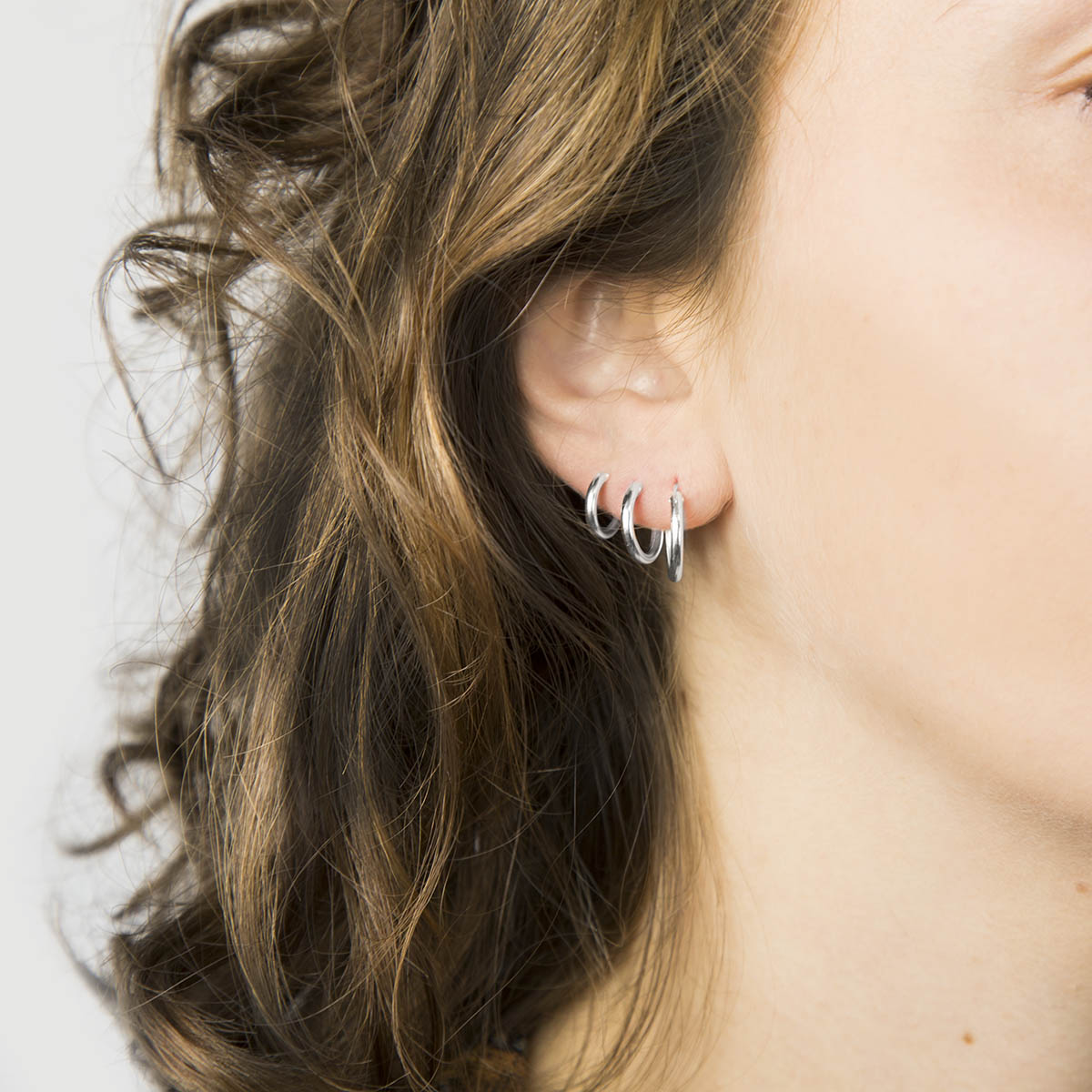 Sterling Silver Set of Three Different Sized Hoop Earrings / 1.8mm thick / 12mm, 14mm and 16mm sleepers / super saver hoop pack