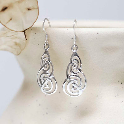 MC231S_Sterling Silver Celtic Long Loops Earrings (Shiny)_new 1