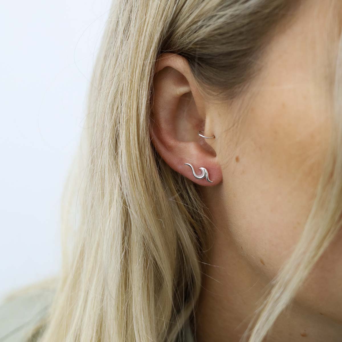 Sterling Silver Tribal Flame Studs