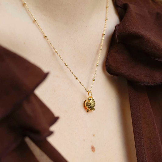 MB165PG_Gold Plated Sterling Silver Turtle Necklace_Model new copy