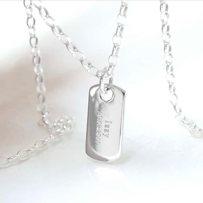 MC208S_Sterling Silver Small Solid Dog Tag Necklace_engrave 3