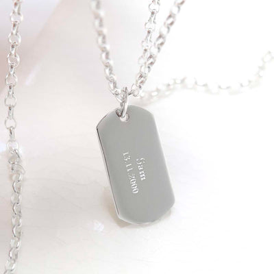 MC208M_Sterling Silver Medium Solid Dog Tag Necklace_engraved 2