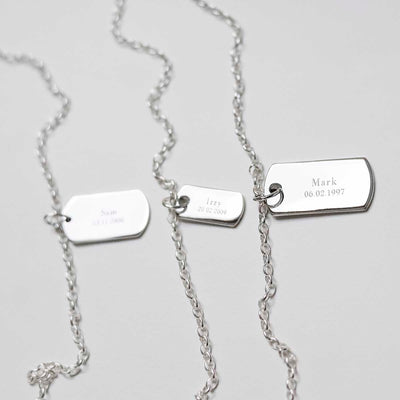MC208_Sterling Silver Solid Dog Tag Necklace_group
