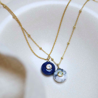 MM02_MM09_Sterling Silver Gold Plated Stone Set Gem Necklace_Group