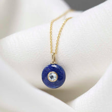 MM02_Sterling Silver Gold Plated Lapis and Blue Topaz Stone Set Gem Necklace_Trace 1