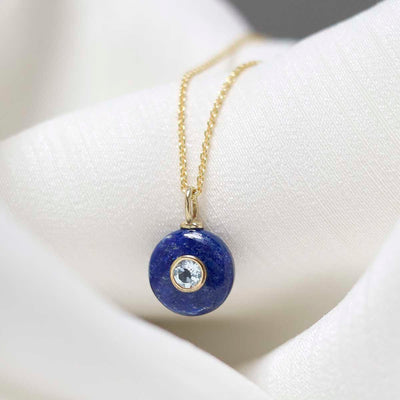 MM02_Sterling Silver Gold Plated Lapis and Blue Topaz Stone Set Gem Necklace_Trace 1