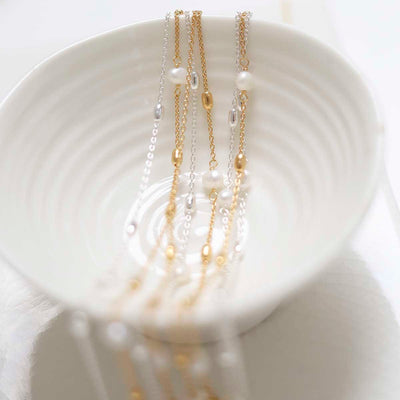 MT01+MT05_Sterling Silver Gold Plated Pearl Necklace:Bracelet_4
