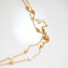 MT01_Sterling Silver Gold Plated Pearl Necklace:Bracelet_3