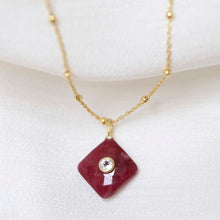 MM13_Sterling Silver Gold Plated Ruby and Blue Topaz Stone Set Gem Necklace_Satellite 1