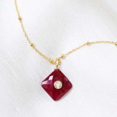 MM13_Sterling Silver Gold Plated Ruby and Blue Topaz Stone Set Gem Necklace_Satellite 2