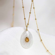 MM23_Sterling Silver Gold Plated Moonstone and Citrine Stone Set Gem Necklace_satellite 1