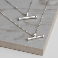 MZB148S + MZB148S Sterling Silver T Bar Necklace