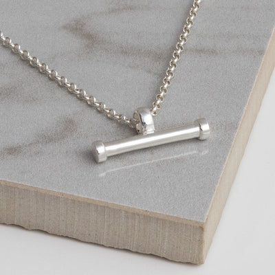 MZB148S Sterling Silver T Bar Necklace