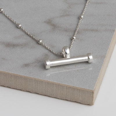 MZB148SL Sterling Silver T Bar Necklace