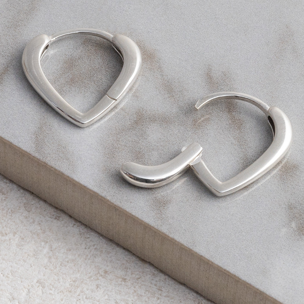 Sterling Silver Pear Hoops