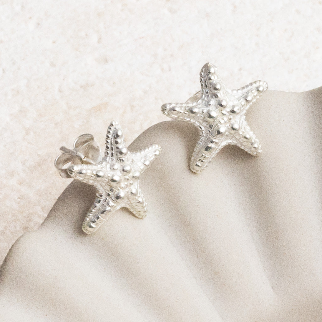 Sterling Silver Star Fish Studs