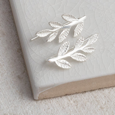 MW02 Sterling Silver Leaf Ear Climber 1