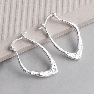 ML714 Sterling Silver Molten Hoops 2