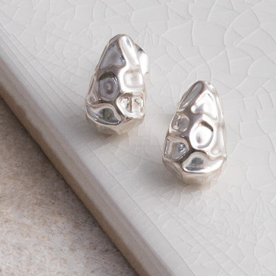 ML718 Sterling Silver Molten Drop Studs 2