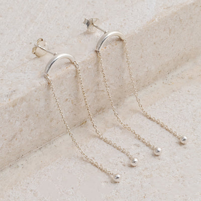 MK835 Sterling Silver Curved Bar Studs 2