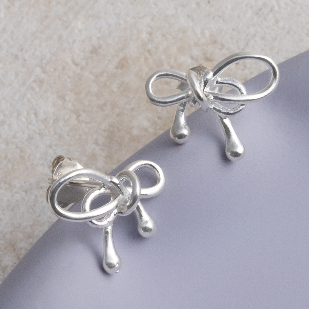 Sterling Silver Bow Studs