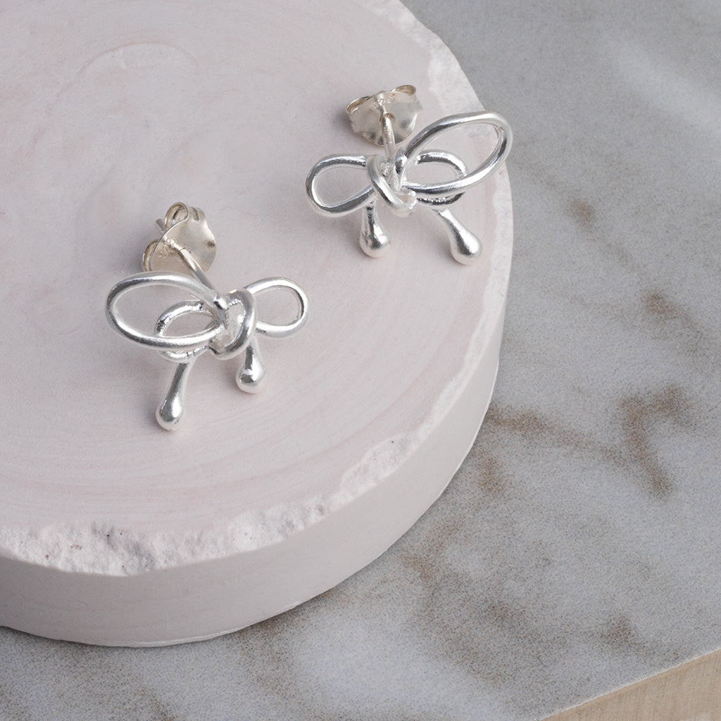 Sterling Silver Bow Studs
