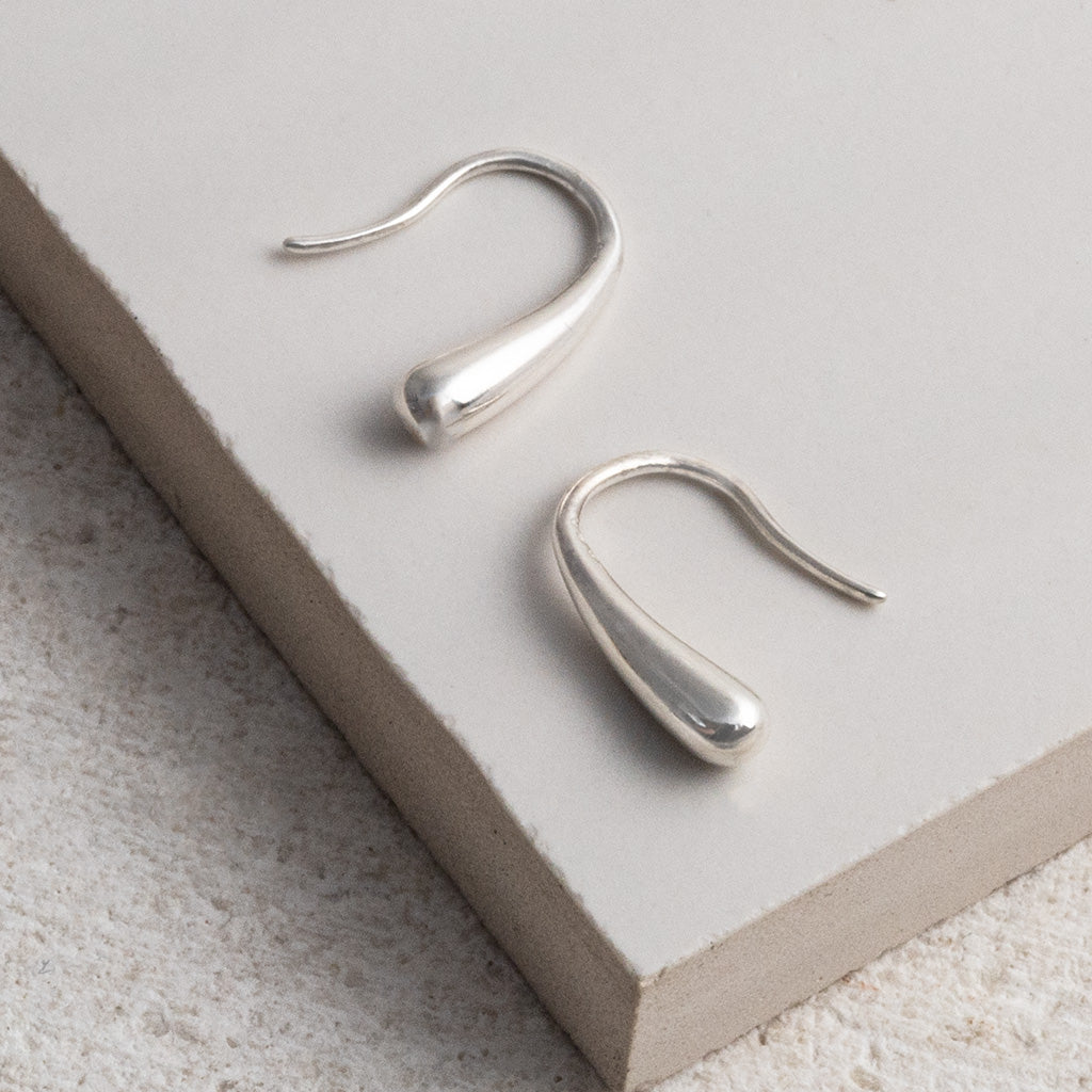 Sterling Silver Mini Liquid Drop Earrings