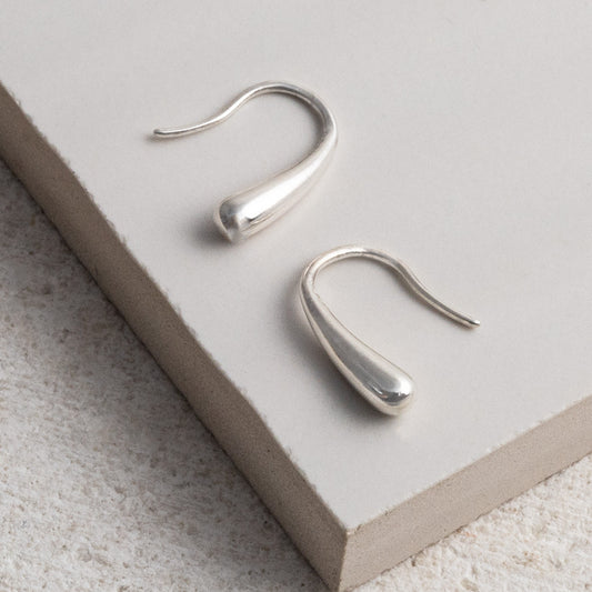 ML719 Sterling Silver Mini Liquid Drop Earrings 1