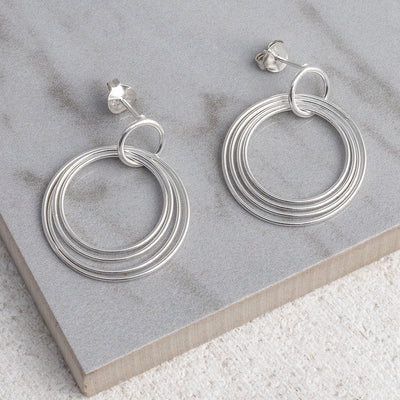 MK829 Sterling Silver Hoola Hoop Studs 2