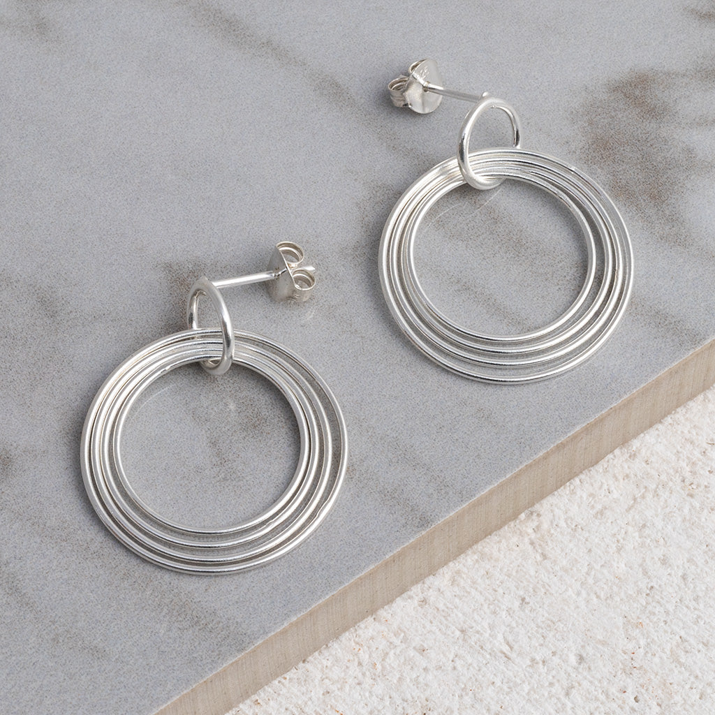 Sterling Silver Hoola Hoop Studs