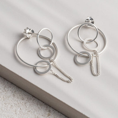 ML710 Sterling Silver Two Way Circle Studs 2