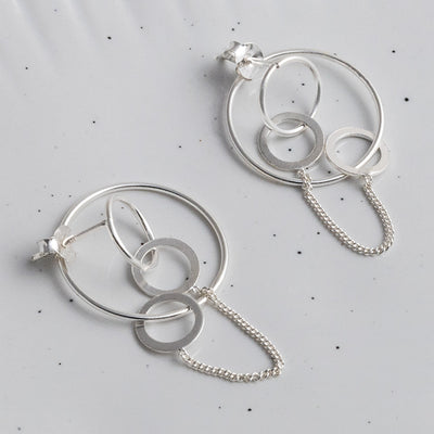ML710 Sterling Silver Two Way Circle Studs 1