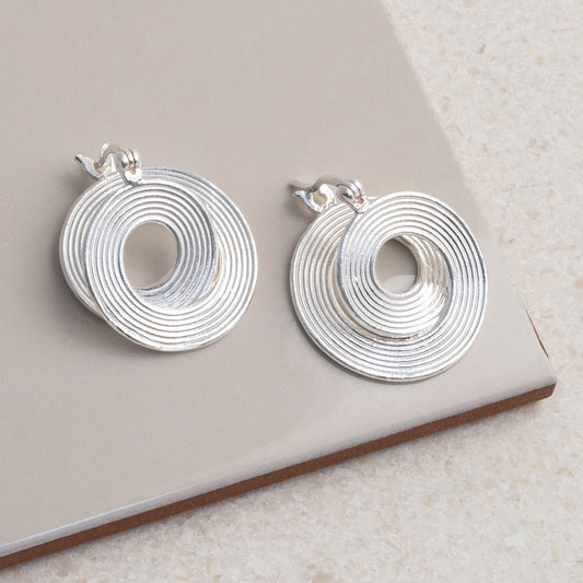 ML717 Sterling Silver Twisted Vinyl Hoops 1