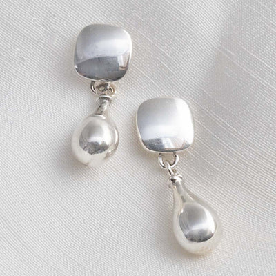 ML713 Sterling Silver Rain Droplet Studs