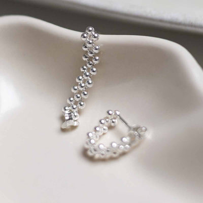 ML716_Sterling Silver Triple Swinging Bead Studs_2