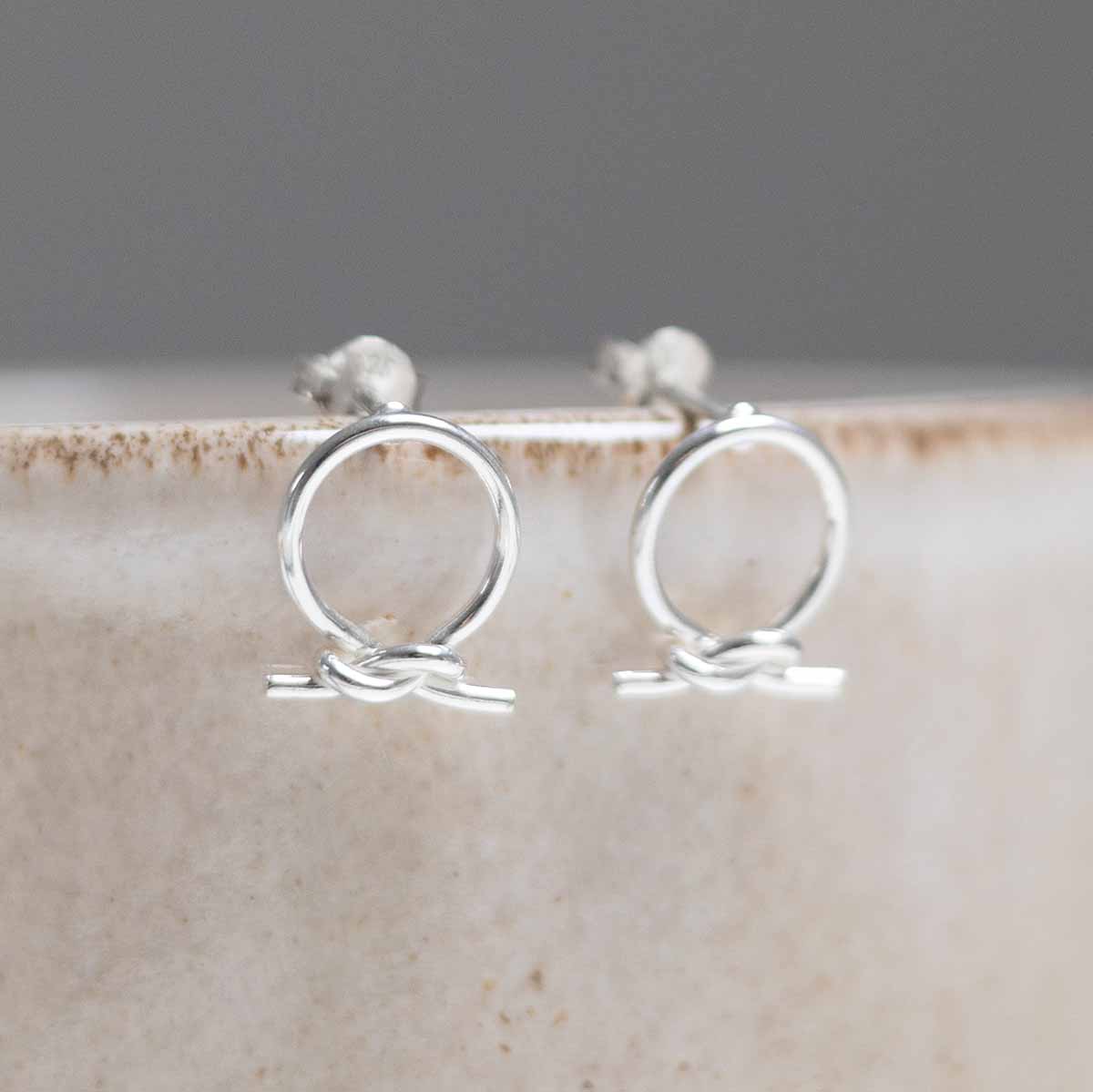 Sterling Silver Circle Knot Studs