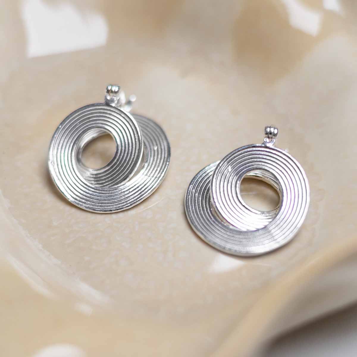 Sterling Silver Twisted Vinyl Hoops