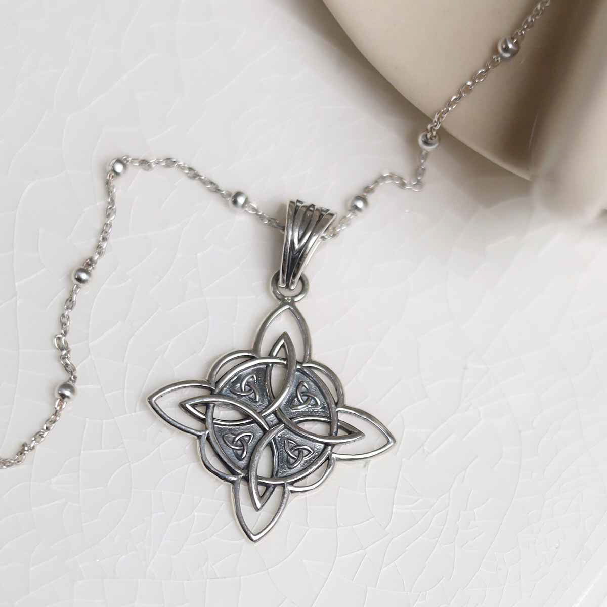Sterling Silver Witches Knot Necklace