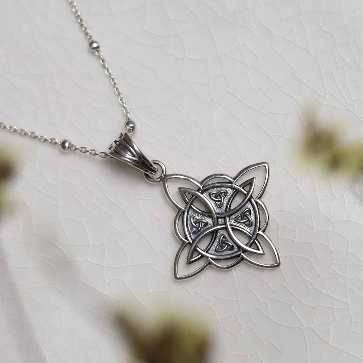 Sterling Silver Witches Knot Necklace